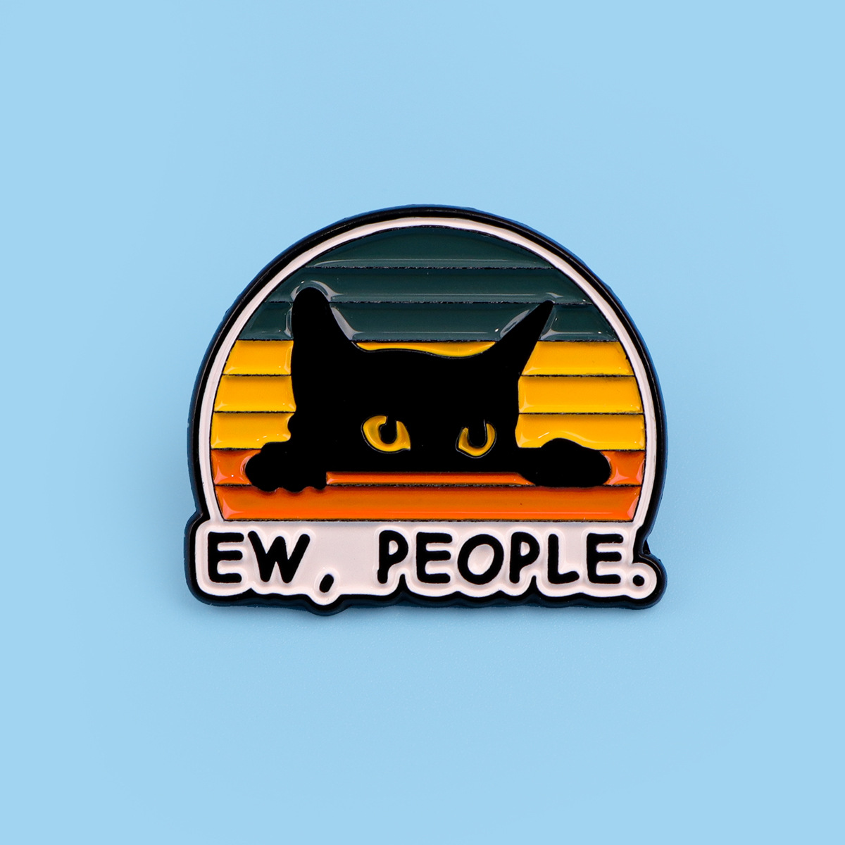 Broche de Gato Negro Adorable de Caricatura para Dama, Pin Insignia de Aleación Metálica, Accesorio para Mochila, Insignia — imagen 2