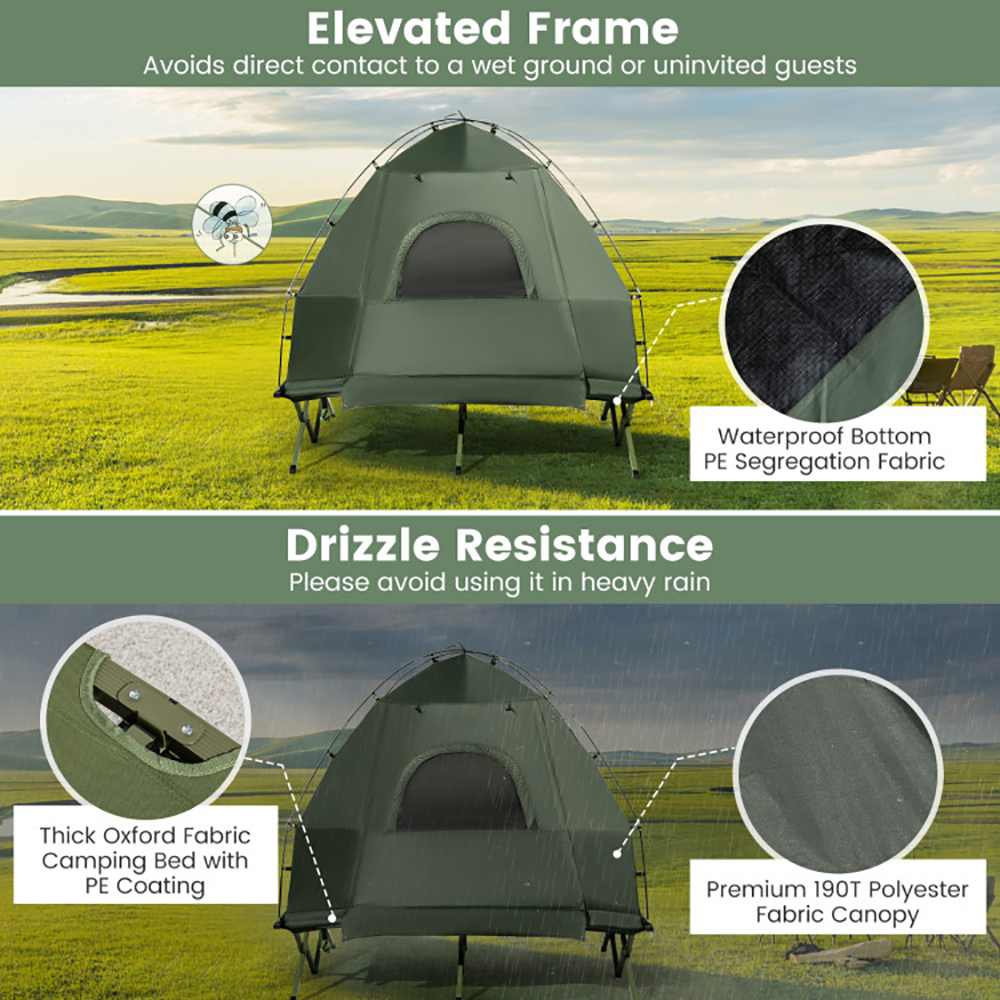 Tenda de Camping Portátil 5 en 1 con Camastro y Colchón Inflable para Acampar, Paseos y Actividades Al Aire Libre — imagen 2