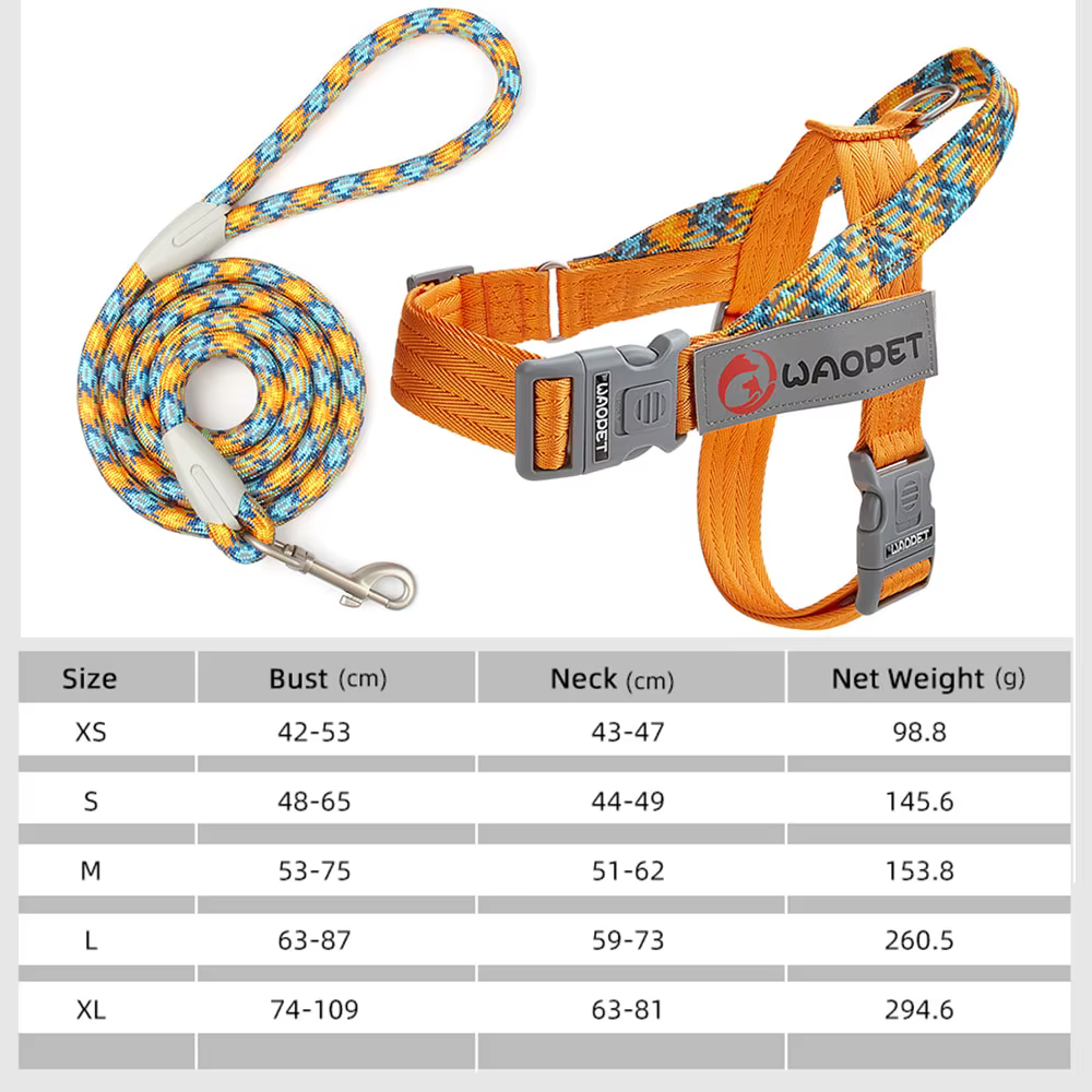 Walking Dog Harnesses For Heavy Medium Large Dogs Creative Design Flat Rope Durable Nylon Dog Rope No Pull Harness Pet Supplies — image 2