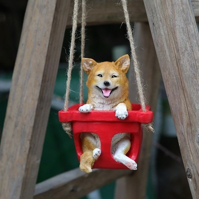 Puppy Swinging on a Swing Garden Courtyard Decoration Pendant — image 2