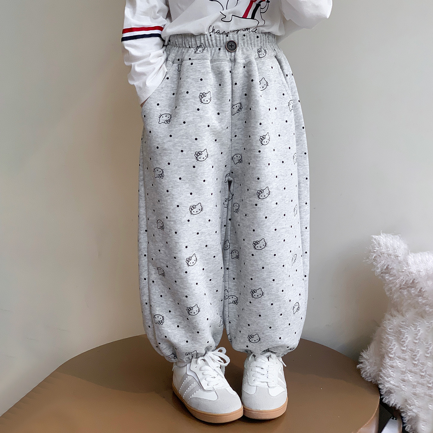 Cute Cartoon Cat Hooded Sweatpants for Girls — image 4