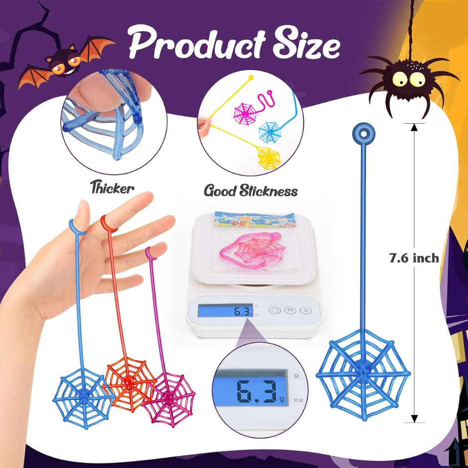 30 Pcs Sticky Spider Web Toys For Kids - Bulk Halloween Party Favors, Classroom Prizes & Goodie Bag Pinata Stuffers — image 5