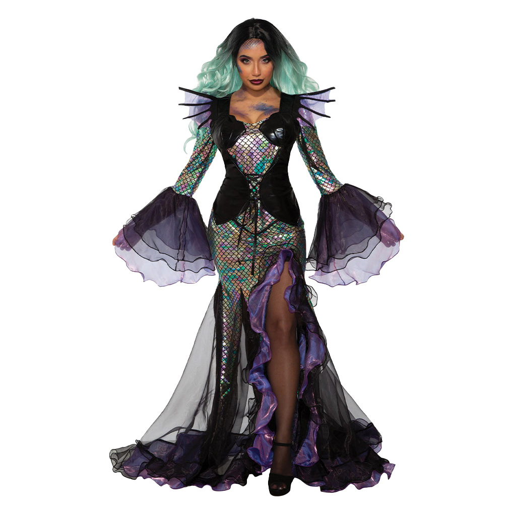 Fantasy Dark Witch Mermaid Cosplay Costume for Halloween Party Performance Dress — image 2