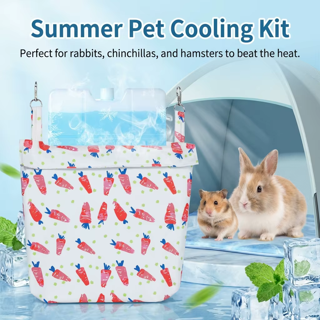 Small Pet Cooling Pad Gel Mat Summer Heat Relief Reusable Frozen Cool Surface with Ice Pack for Rabbits Hamsters Chinchillas — image 1