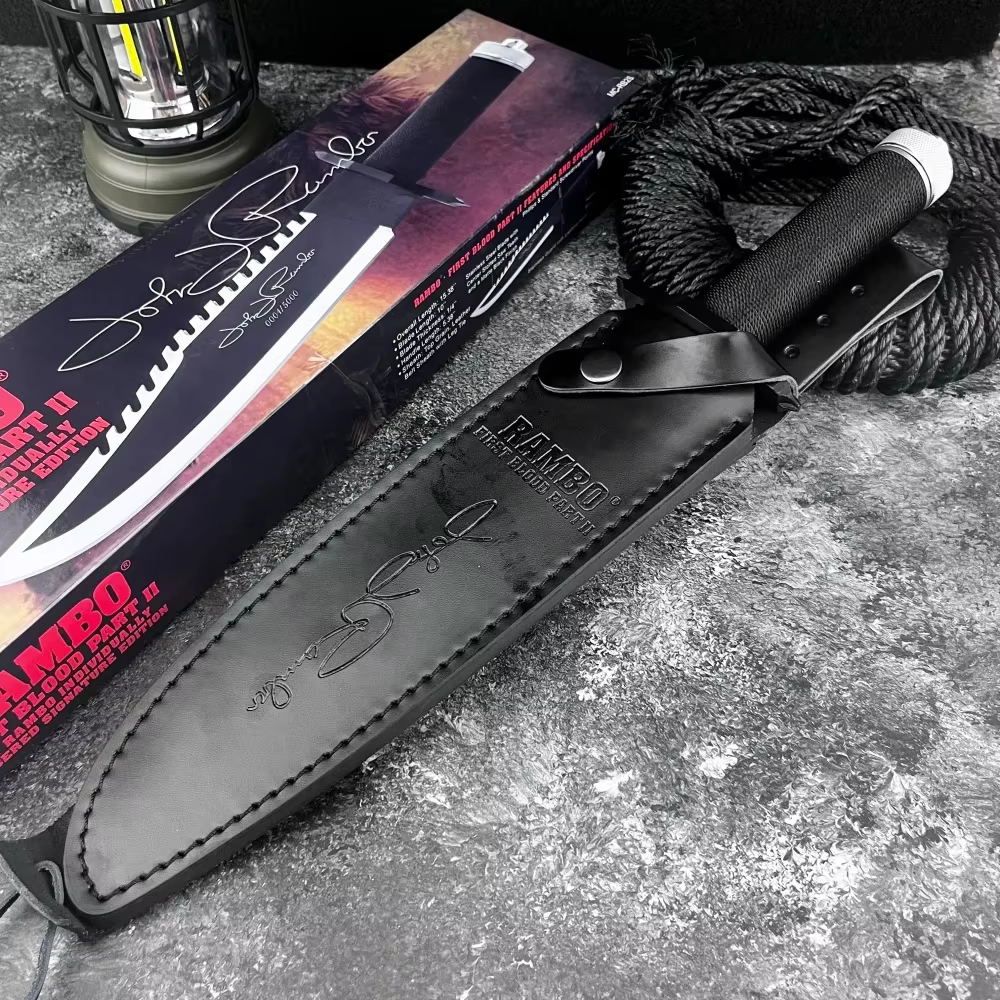 RAMBO Fixed Blade Knife 9Cr18Mov Blade Outdoor Hunting Survival Defense Tactical Combat Cutting Durable Camping Knife Men's Gift — image 4