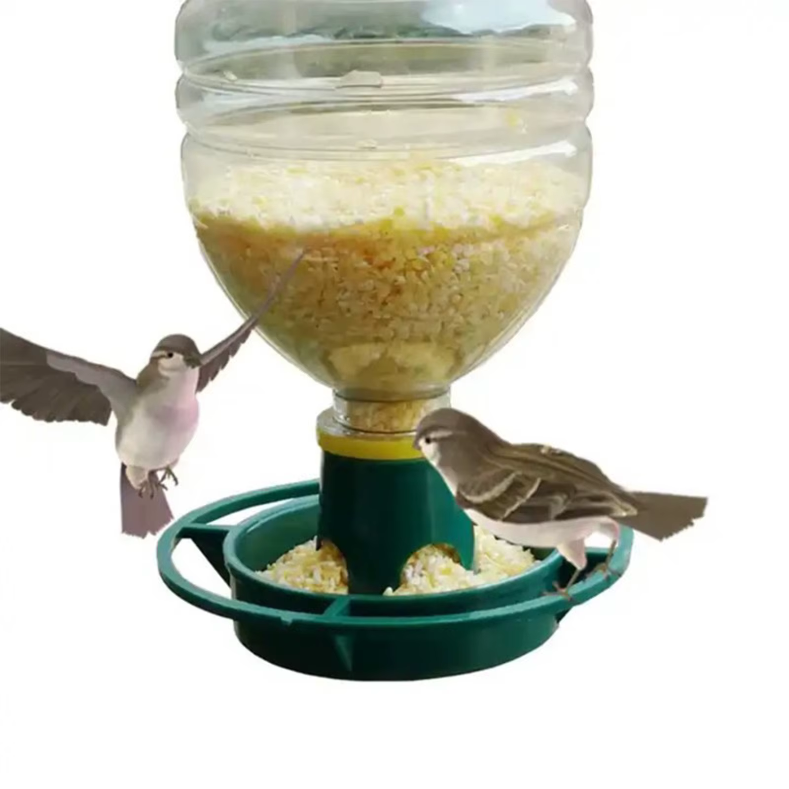 Nueva alimentadora automática para pájaros con botella de refresco vacía reciclada - Decoración exterior para jardín o balcón — imagen 3