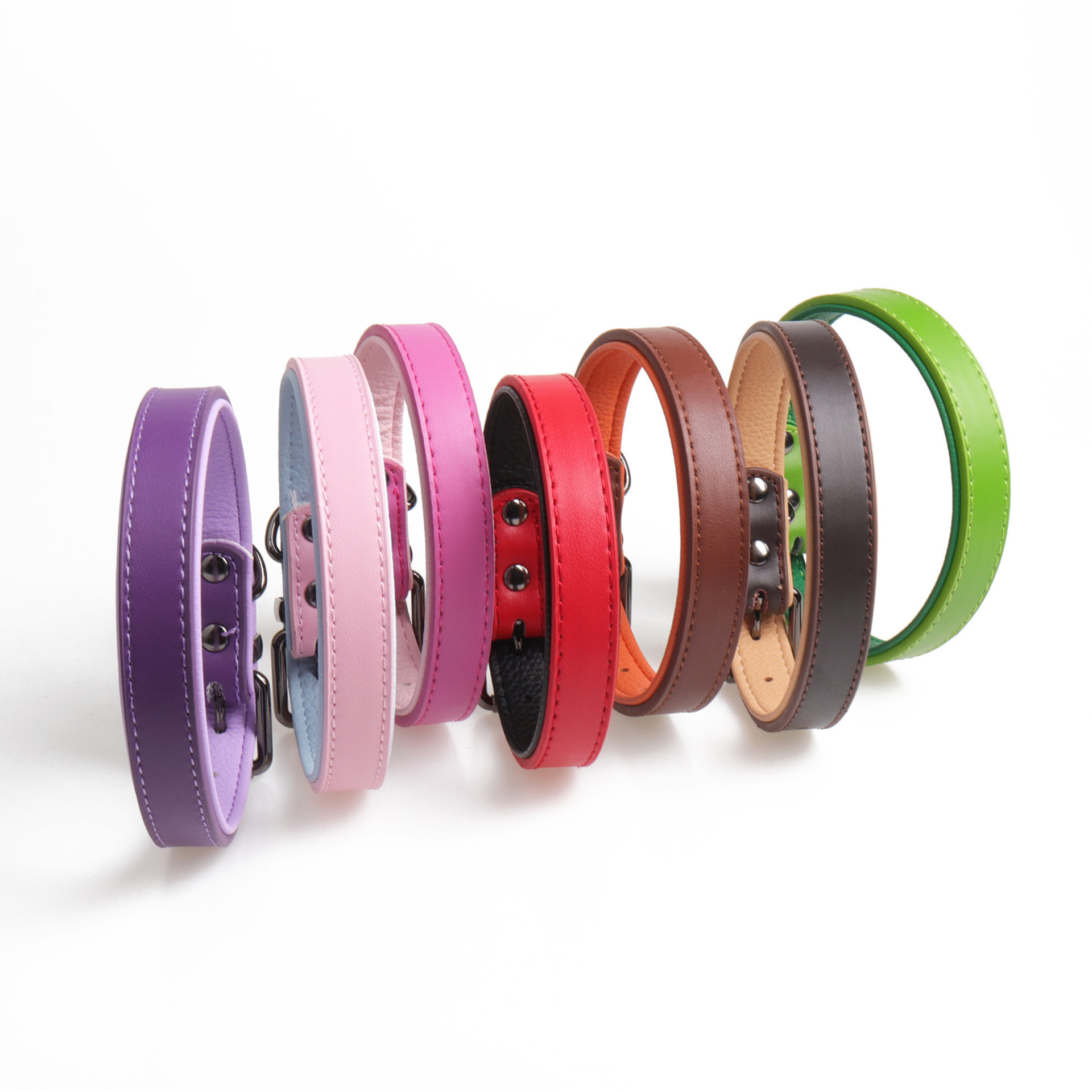 New High-Quality Leather Pet Collar Soft Double Leather Collar — image 3
