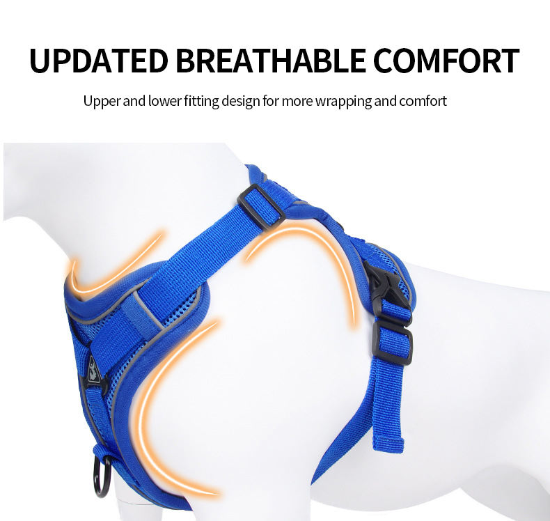 Cinturón de paseo reflectivo y respirable para perros con estilo de chaleco — imagen 2