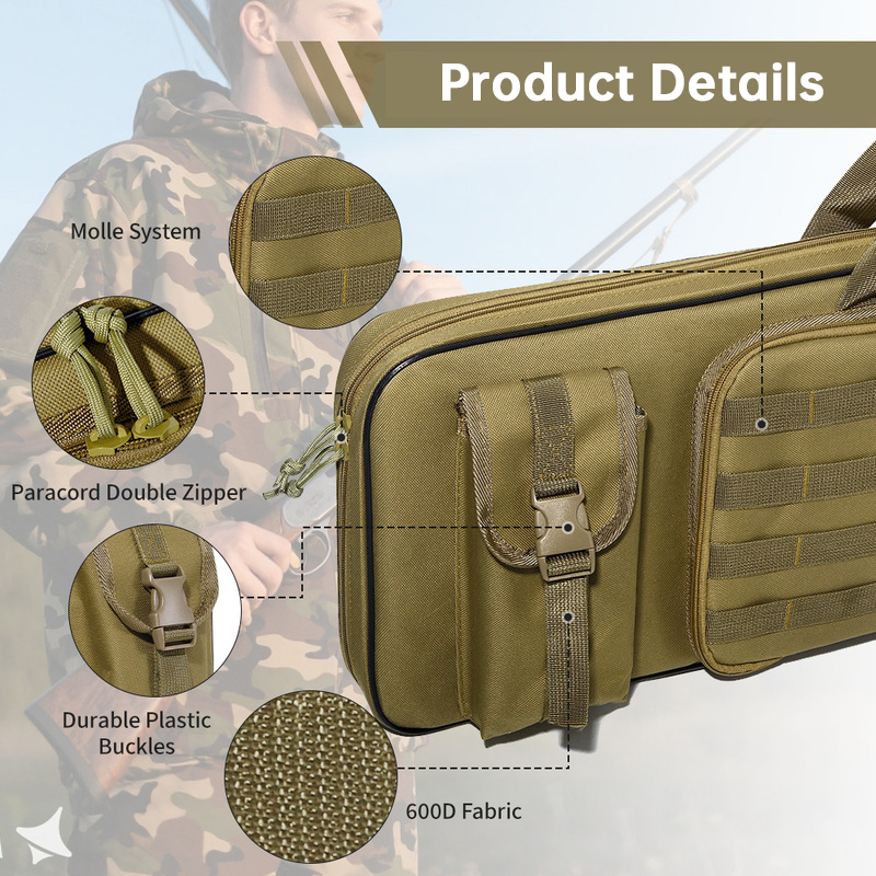 & 90cm Tactical Rifle Bag, Durable Gun Case for Hunting & Shooting – Rifle/Shotgun Backpack with Pistol Holster — image 10