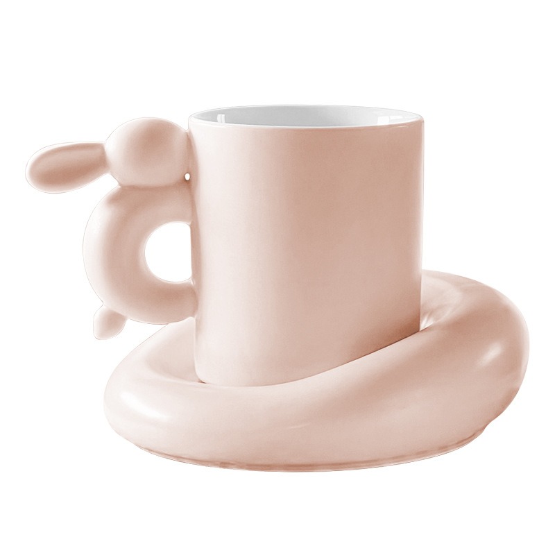 Taza de Cerámica para Conejo con Cubierta y Manija - Set Completo para Té de Tarde — imagen 8