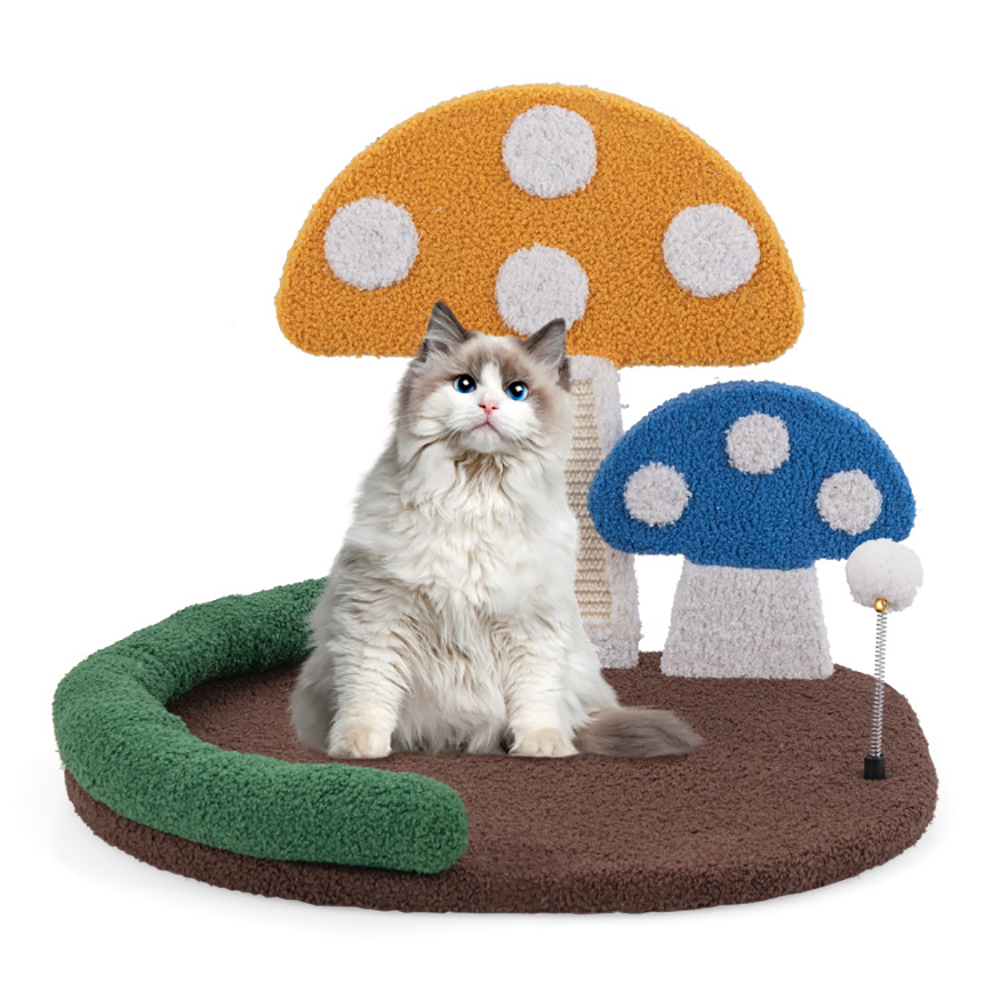 Mushroom Cat Bed Cat Claw Scratcher With Wide Bed And Sisal Scratch Panel — image 3