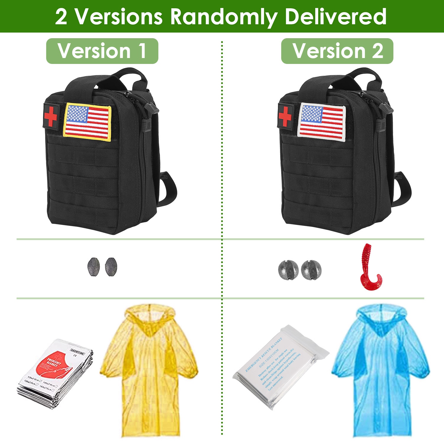 Kit de Supervivencia de Emergencia de 47 Piezas, Equipo EDC de Supervivencia, Herramientas y Suministros de Primeros Auxilios con Estuche para Senderismo, Caza, Desastres y Aventuras de Camping — imagen 8
