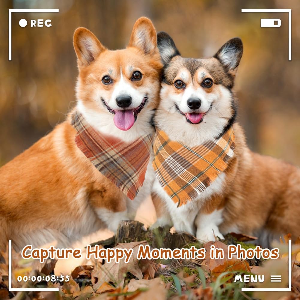 Vivifying Fall Dog Bandana With Tassels Edges Classic Plaid Triangle Dog Apparel Accessories Unny Dog Scarf Costume For Thanksgiving Photo Prop And Party Decor — image 14