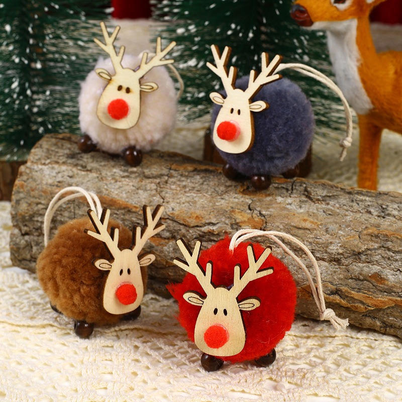 Christmas Decorations Wool Felt Cartoon Deer Pendant Creative New Deer Pendant Christmas Tree Pendant Gift — image 9
