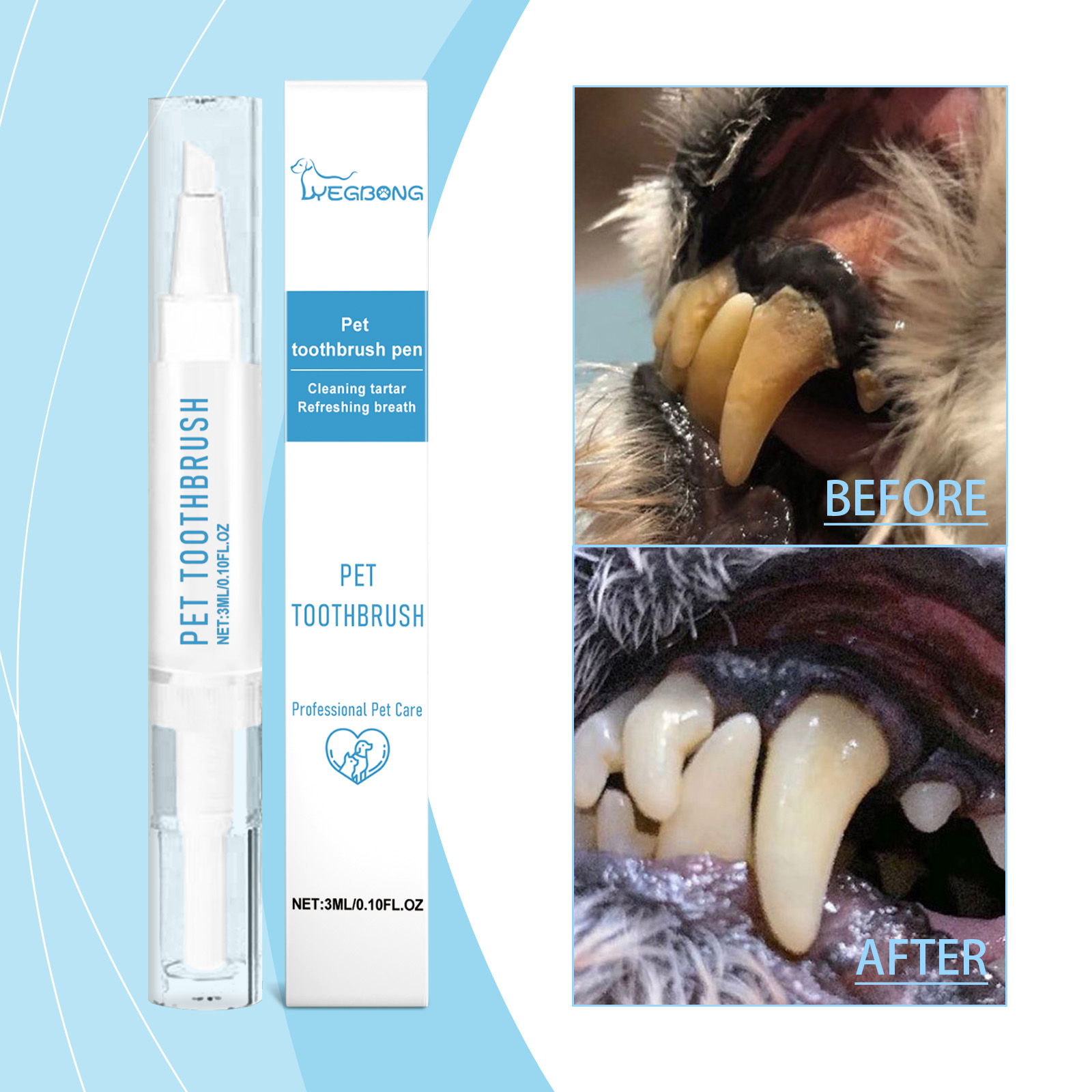 Nueva cepilla dental para mascotas, cuidado suave, aliento fresco limpieza de mal aliento en dientes de mascotas — imagen 4