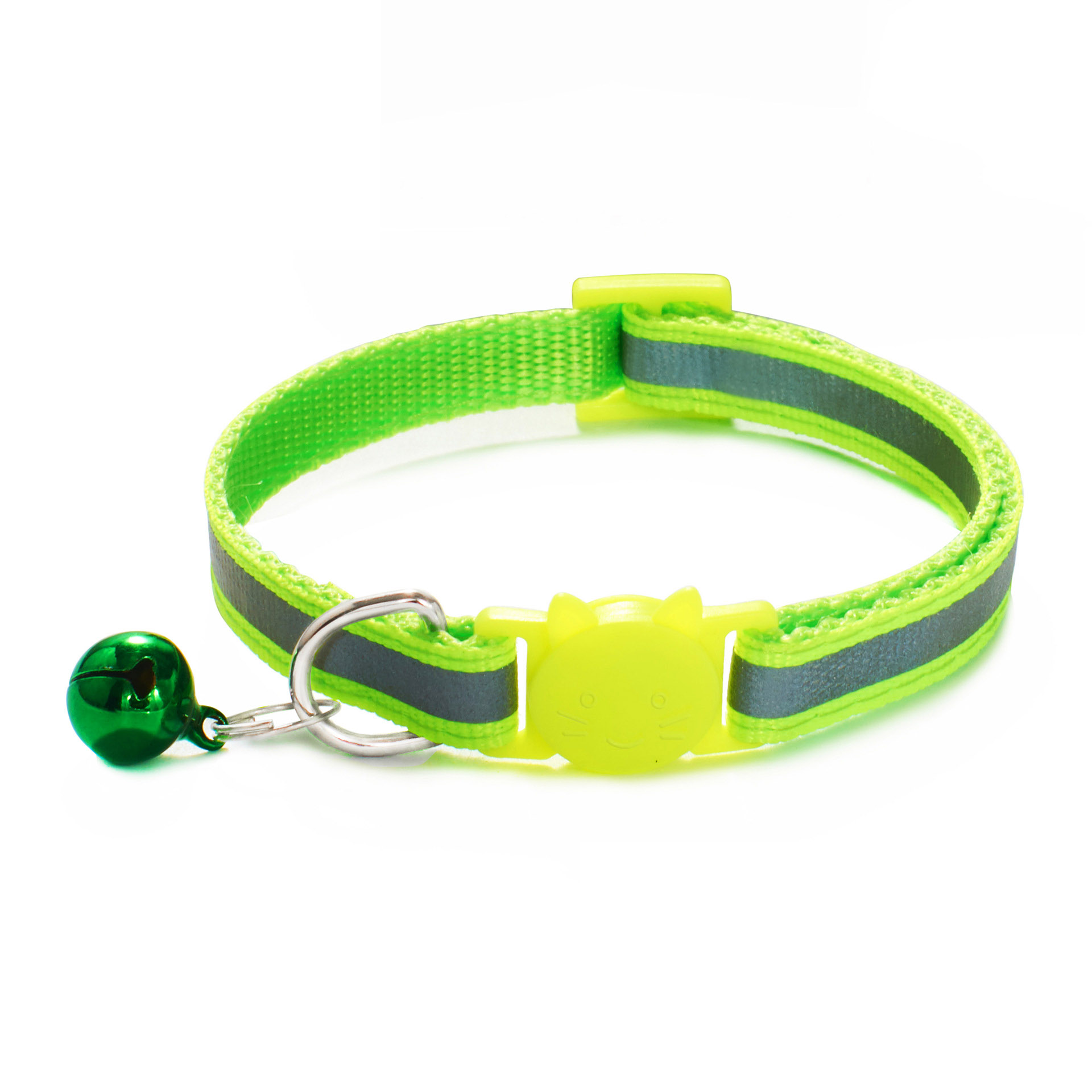 1.0 Colorful Reflective Cat Head Safety Clasp Collar Cat Collar Pet Cat Bell — image 14