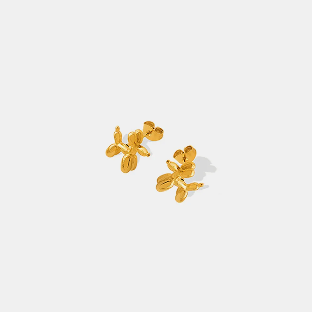 Pendientes de Perrito con Acero de Titanio y Oro de 18K — imagen 2