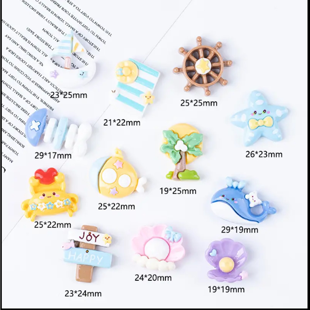25PCS Ocean & Beach Theme -Mini Resin Seashell Starfish, Decor For Fridge, Office, Lockers, Shoes & Gifts — image 7
