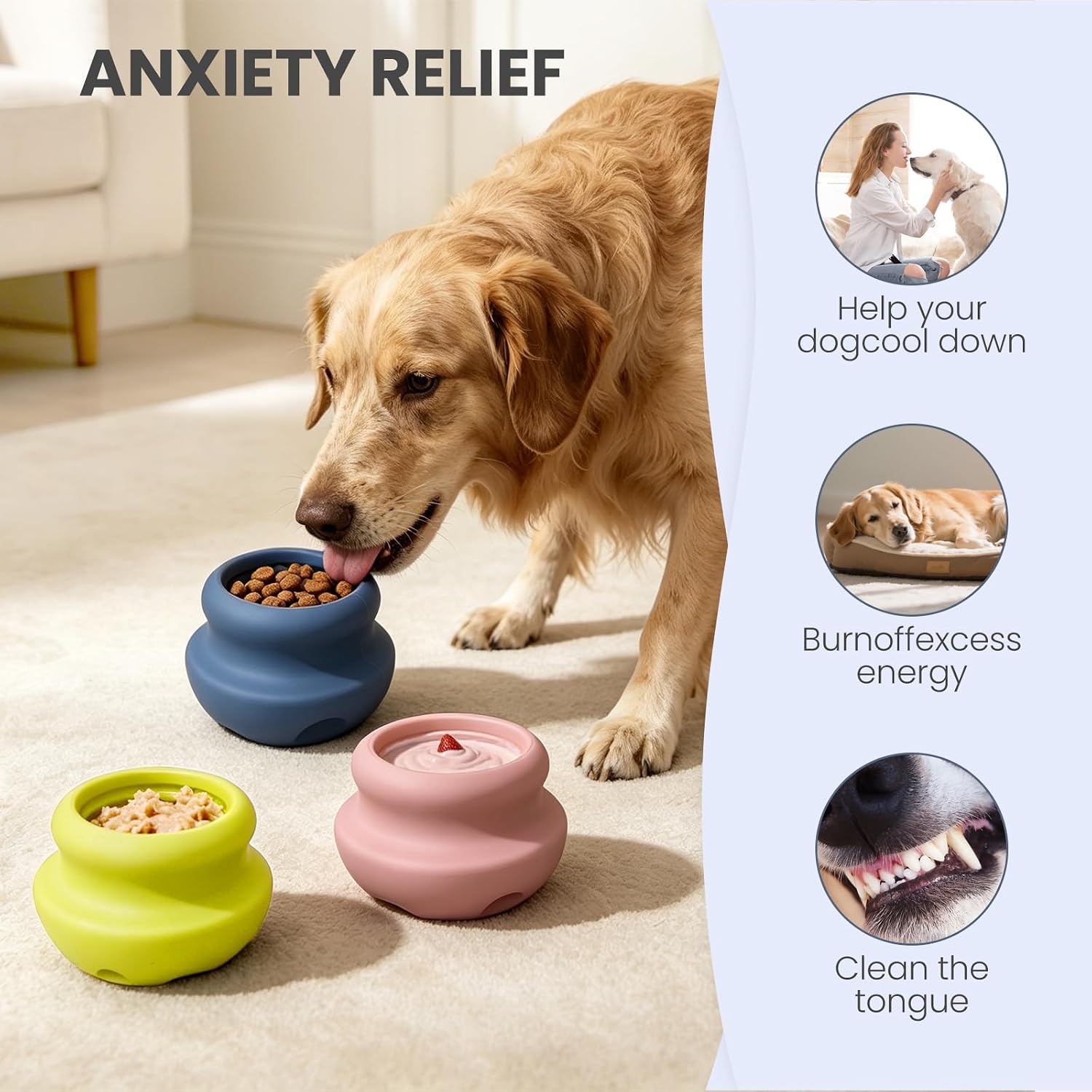 Freeze Dog Enrichment Lick Toy, Stuffable Frozen Treat Bowl For Slow Feeding And Interactive Pet Enrichment — image 3