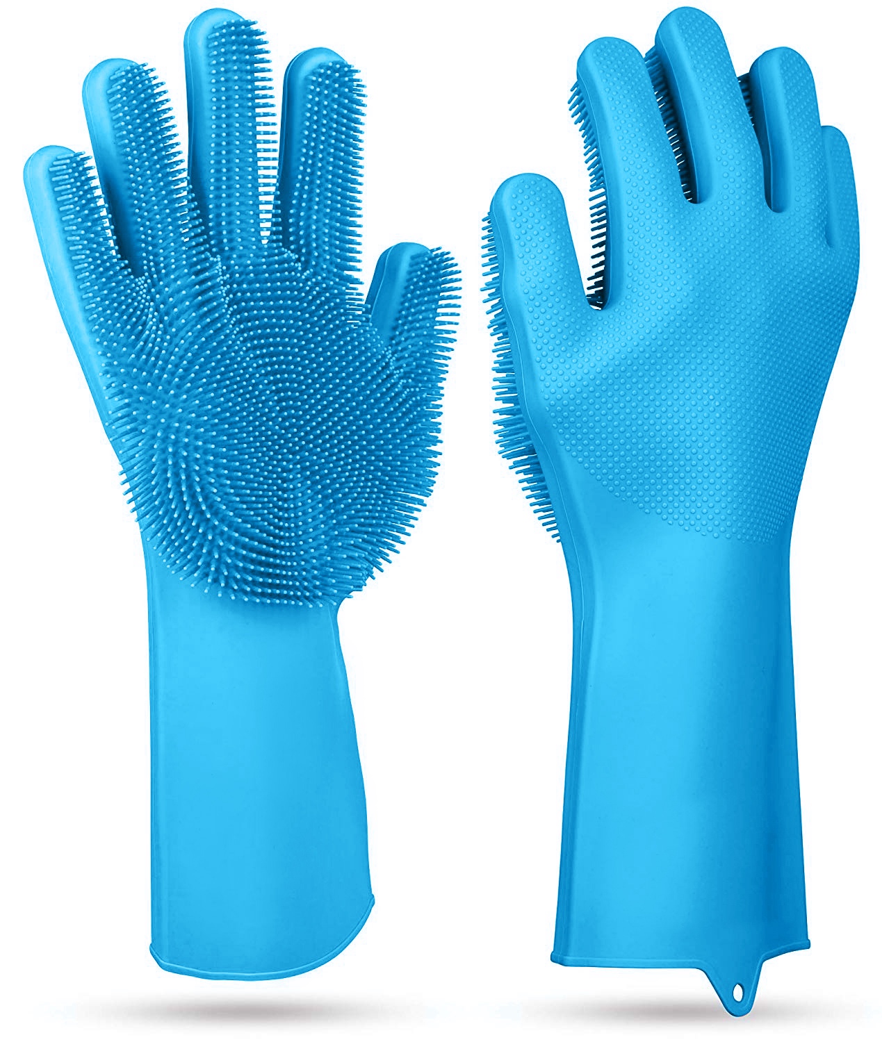 Par de Guantes de Silicona con Cerdas Para Lavar Platos, Esponja de Limpieza, Cepillo Para Mascotas, Guantes Resistentes al Calor — imagen 11