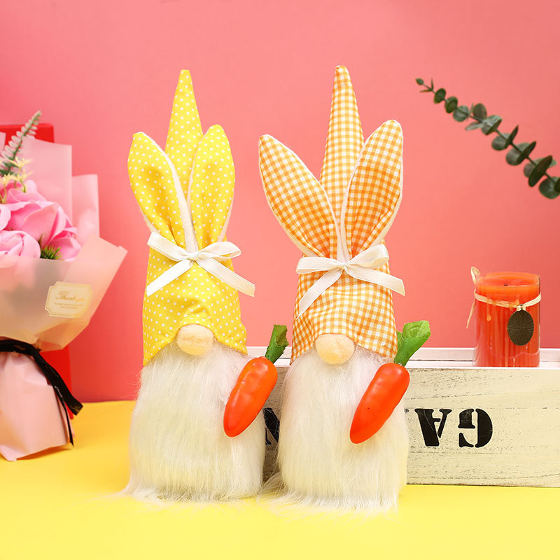 Muñeca de conejo sin cara para decoración de Pascua, muñeco de raíz — imagen 1
