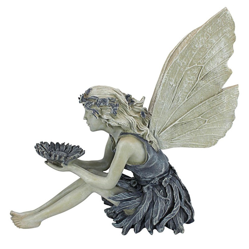 Flower Fairy Statue Angel Garden Goddess Bird Feeder Sculpture Decoration Garden Lawn Courtyard Resin Crafts — image 4