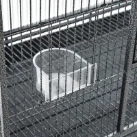 Rolling L Bird Cage W Storage Shelf Perch Food Container — imagen 6