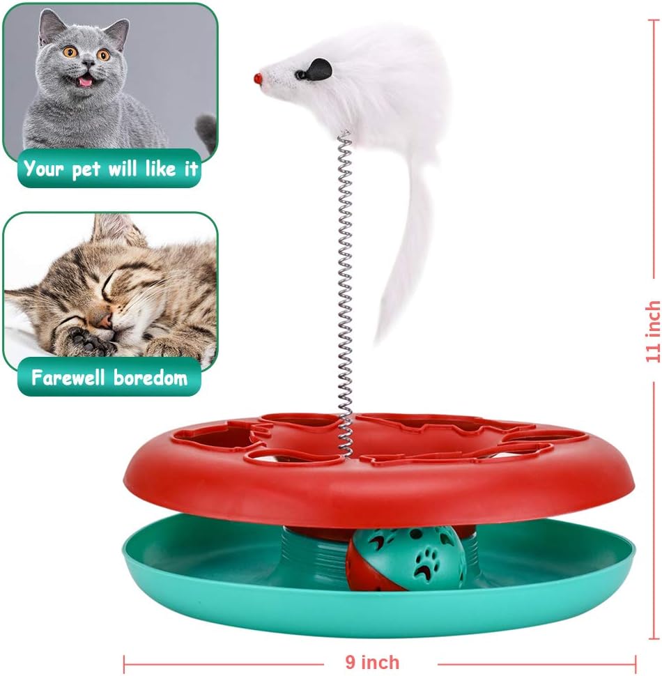 Cat Toys Cat Toys For Indoor Cats Interactive Kitten Toys Roller Tracks With Catnip Spring Pet Toy With Exercise Balls Teaser Mouse — image 5