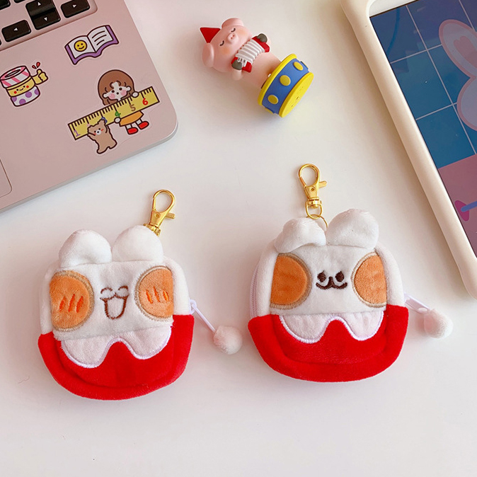 Cute Plush Shy Rabbit Bread Rabbit Super Headphone Bag Pendant Plush Toy Schoolbag Ornament — image 4
