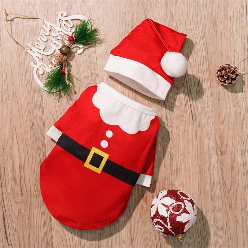 Small medium and large dogs Christmas pet supplies clothes teddy bears cotton coats — image 16