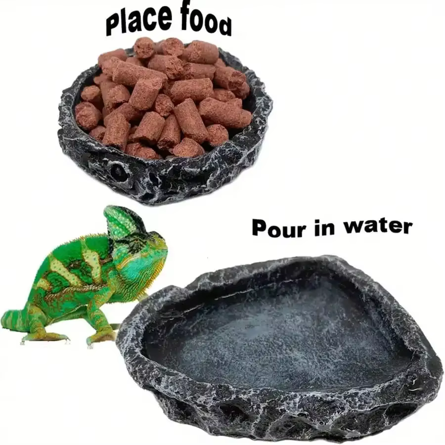 Bolsas de Alimentación y Agua Realistas con Apariencia de Piedra Seguras y Duraderas Ideales para Dragones Barbudos y Otros Reptiles Pequeños — imagen 4