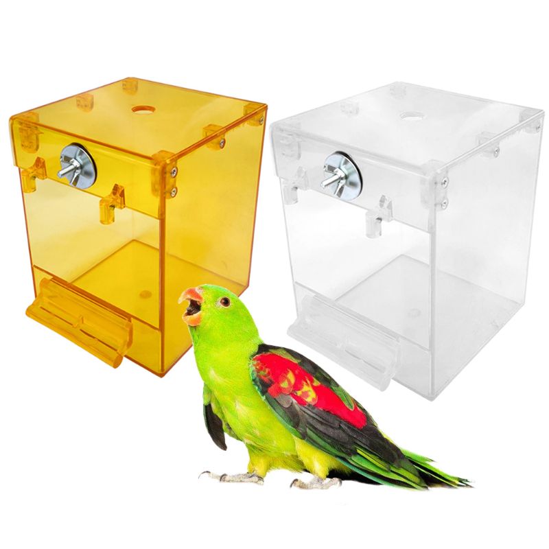 Baño Externo para Pájaros Transparente, Tazón Cuadrado de Acetato Seguro — imagen 4
