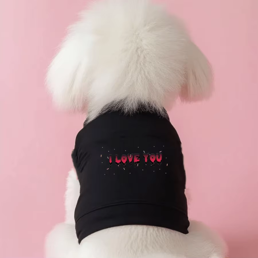 Creative letter I Love You print pet vest, soft and comfortable pet sleeveless T-shirt — image 2