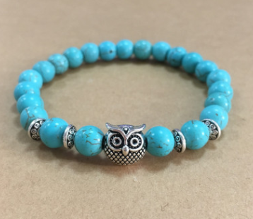 Natural Stone Owl Head Yoga Bracelet — image 19