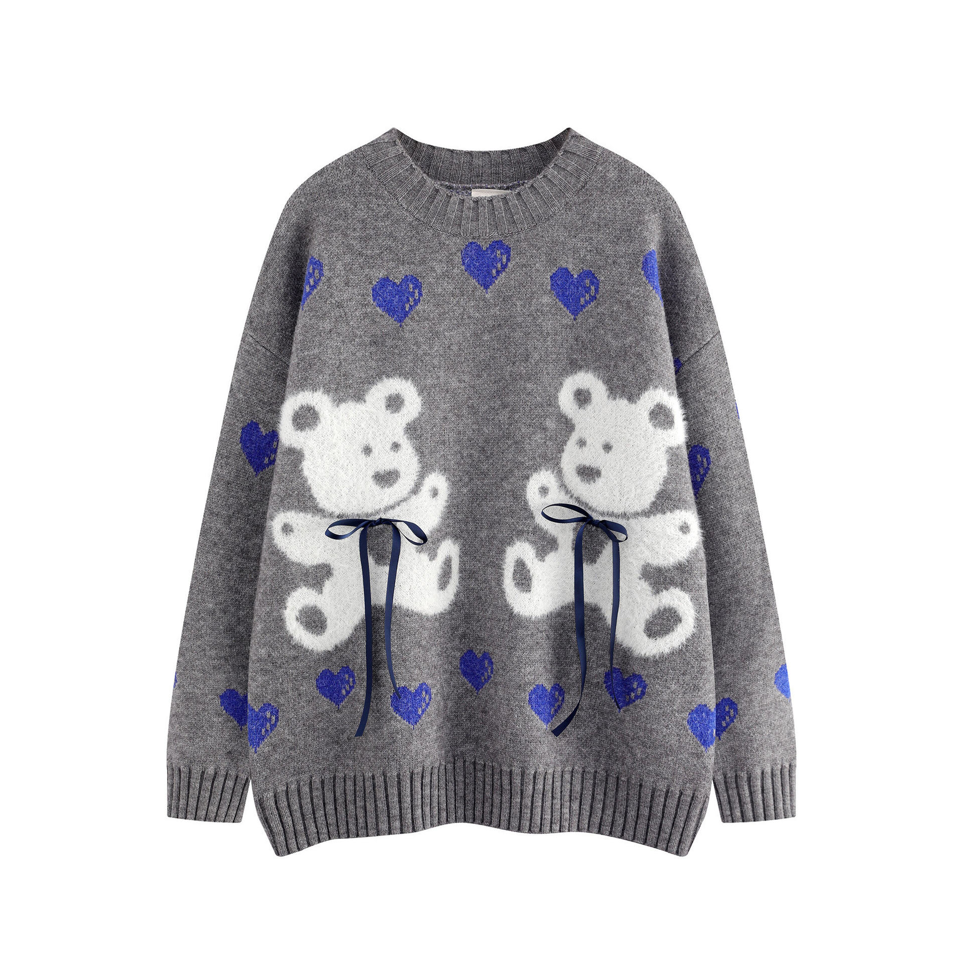 Decorative teddy bear jacquard sweater — image 2