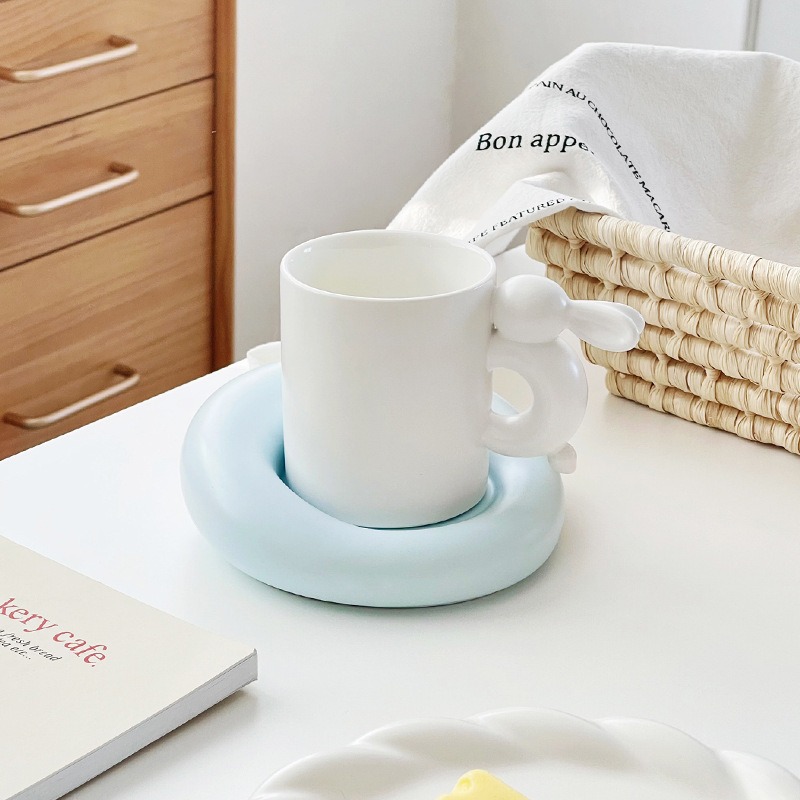 Taza de Cerámica para Conejo con Cubierta y Manija - Set Completo para Té de Tarde — imagen 4