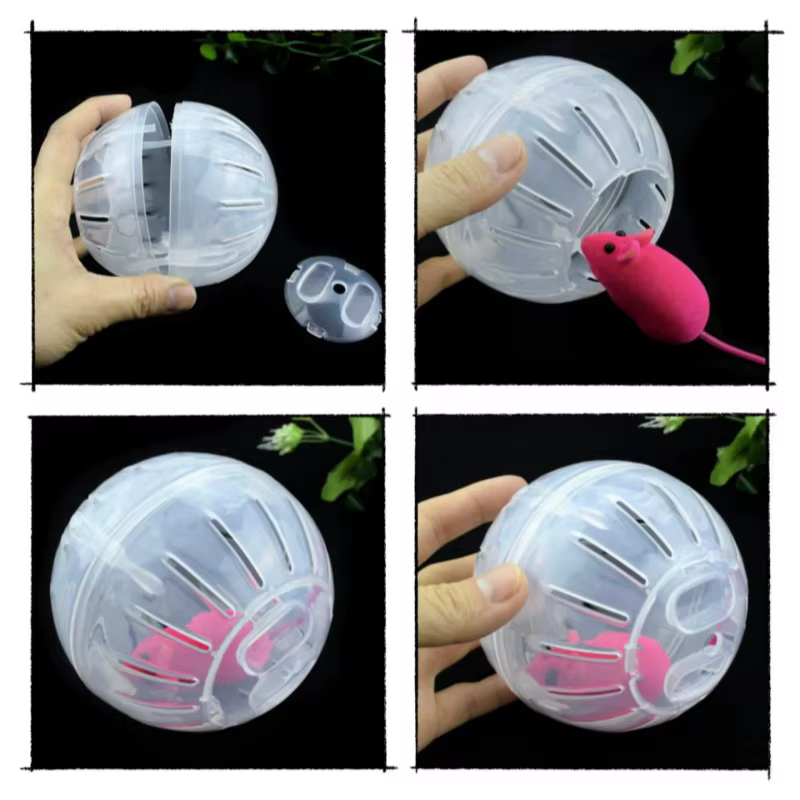 Hamster Crystal Sports Wheel - Breathable Safe Battery Free with Hanging Rope for Small Pets Under 4.72in Cage Play — image 5