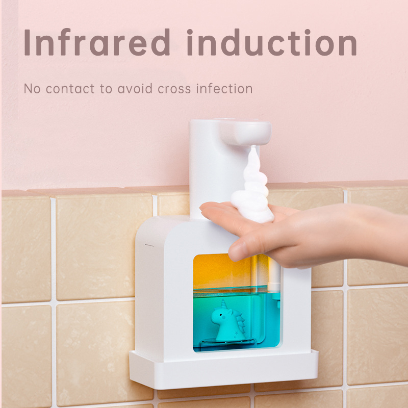 Cute Cat Rechargeable Touchless Automatic Soap Dispenser 400ml Kids foam Soap Dispenser with Night Light — image 2