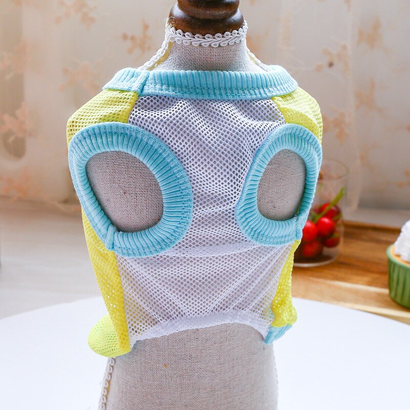 Cartoon Animal Dog Clothes Pet Summer Thin Cool Mesh Vest for Dogs Two-legged T-shirt — image 4