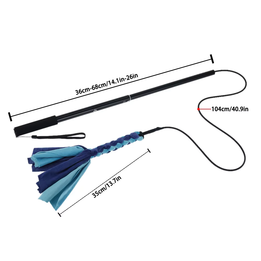 Dogs Flirt Lure Pole Stick Toys Pet Interactive Chasing Tail Teaser Wand Training Chewing Rope Cat Pet — image 6