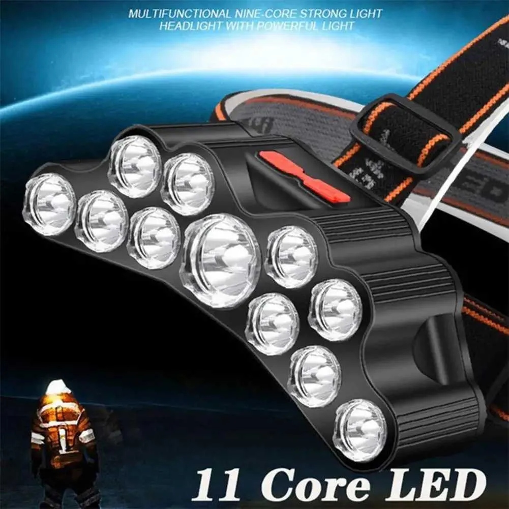 11 LED USB Recargable linterna con batería interna 18650 Luz intensa para camping, aventuras y pesca — imagen 10