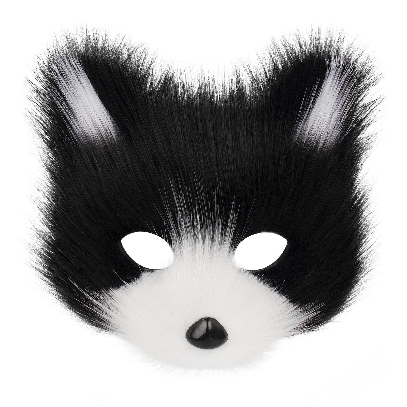 Halloween Party Furry Half-Face Cat Fox Mask Cosplay Cat Face Mask Accessory — image 14