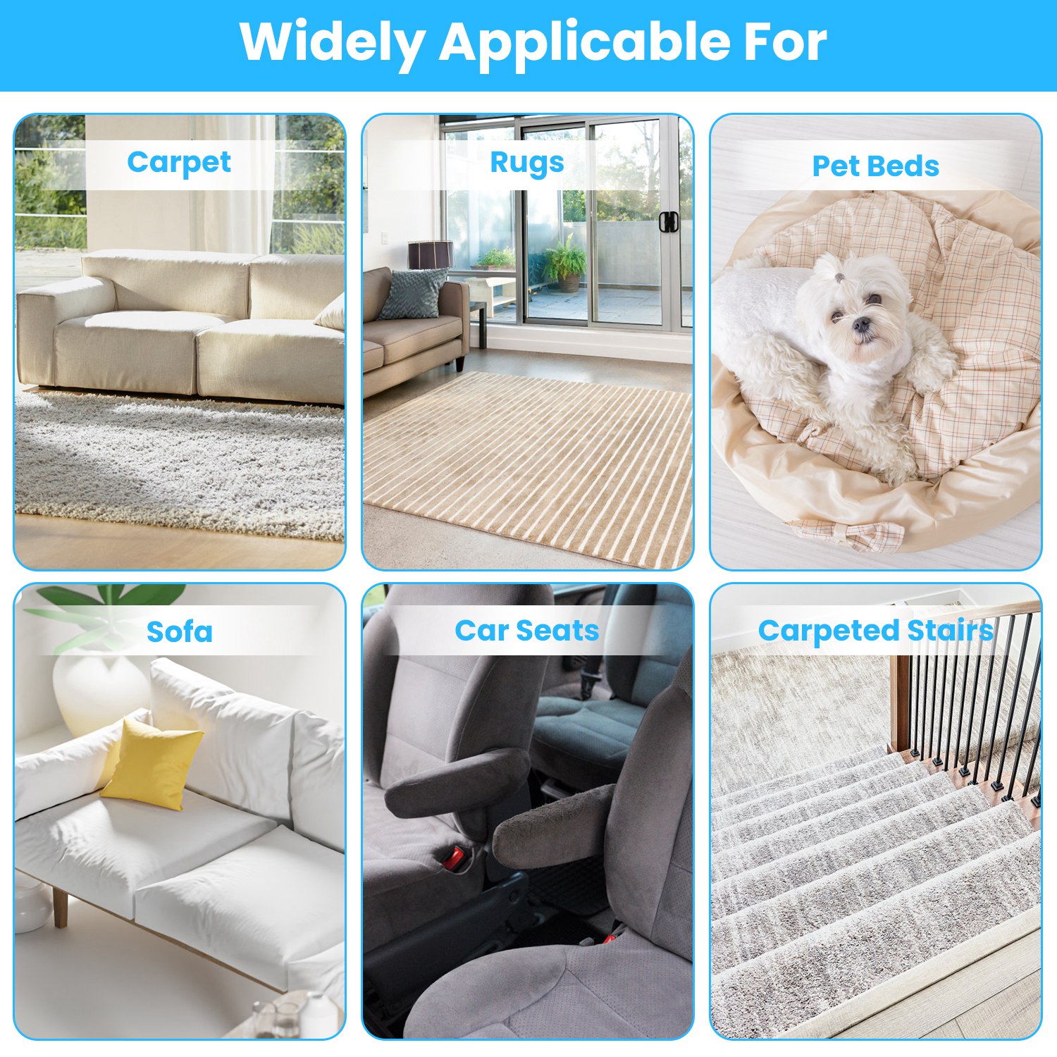 Rasador de Pelo Animal con Palo Telescopio Ajustable de 54.33 pulgadas para Alfombras, Ropa y Muebles - Eliminador de Lanas de Perros y Gatos — imagen 8