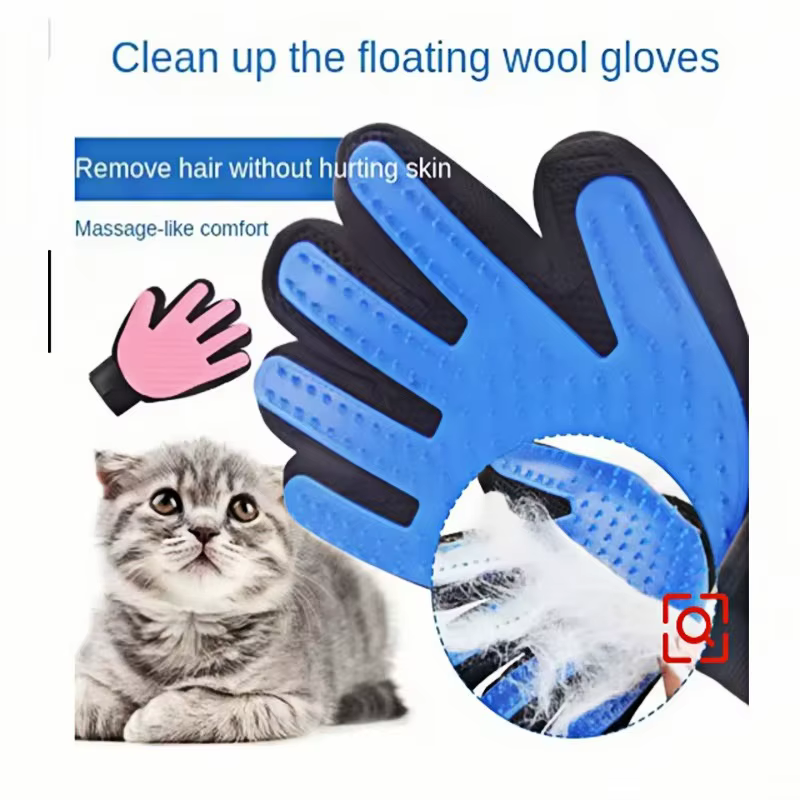 Pet Hair Glove Comb Pet Dog Cat Grooming Cleaning Glove Deshedding Hair Remover Massage Brush Animal Supplies Cat Accessories — image 2