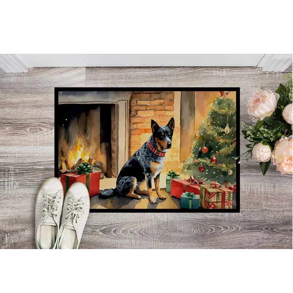 Tapete Navideño Acogedor de Australian Cattle Dog, Alfombra de Entrada para Interior y Exterior, Antideslizante, Lavable, Pelo Bajo, 24 x 36 pulg. — imagen 2