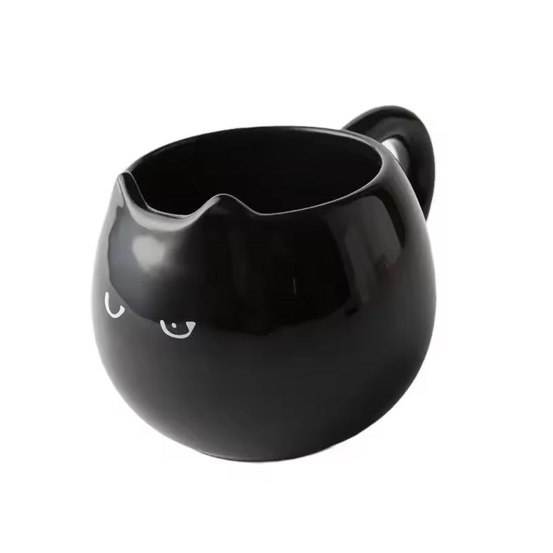 Adorable hand - painted cat - shaped ceramic mug, perfect for coffee or tea — image 1