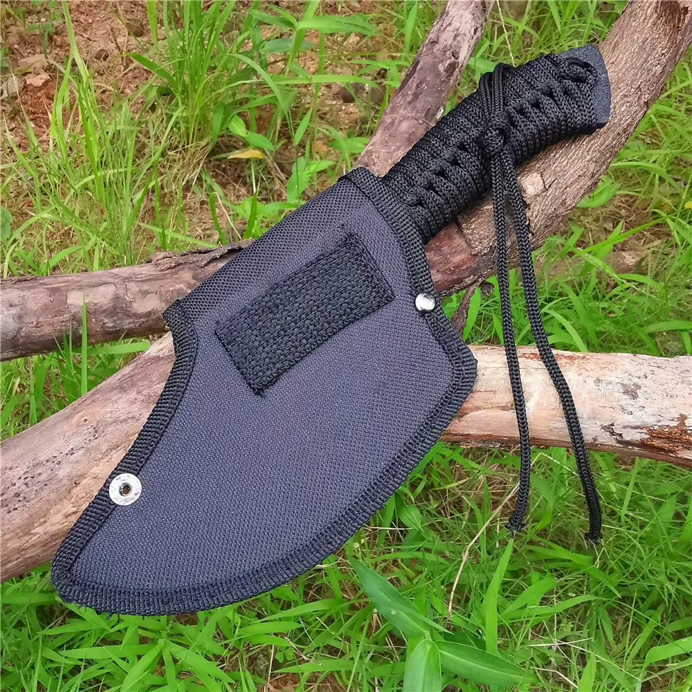Portable Outdoor Jungle Camping Axe & Knife - Non-Slip Handle, Full Tang Stainless Steel Blade (58HRC) with Nylon Sheath, 27CM H — image 6