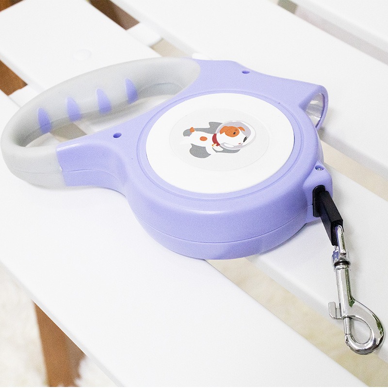 Pet 5-meter automatic retractable leash with light dog walker, small dog leash with rope — image 1