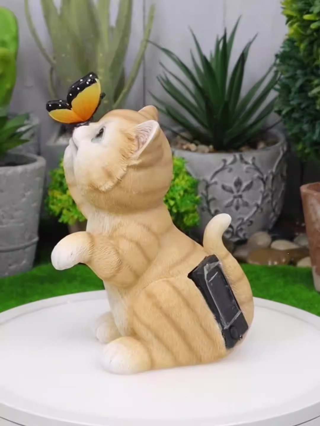 Solar outdoor cat resin night light decoration — image 6