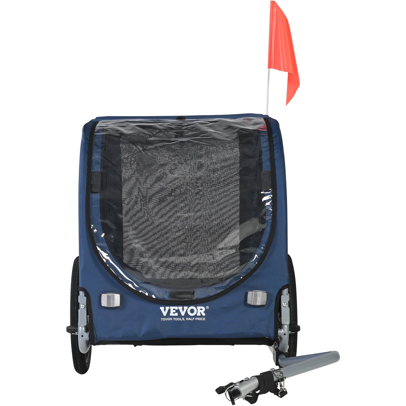 Pet Cart Bicycle Carrier, Easy Folding Frame With Quick Release Wheels, Universal Bicycle Coupler, Reflectors, Flag, Collapsible To Store, Blue Black — image 5